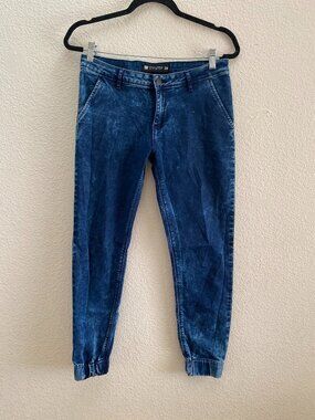 Penshoppe Denim Lab Acid Wash Jogger Jeans Elastic Cuffs Size 28 x 27